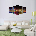 Hong- Kongnacht-Landschaft-Bild-Leinwand / gestreckte Leinwand-Kunst / Malerei-Druck